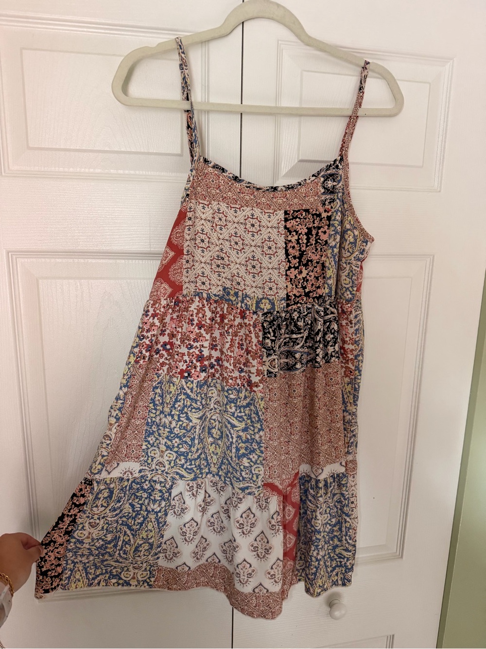 Altar’d State Out To Brunch Dress Boho Patchwork Spaghetti Strap M
